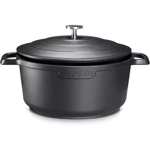 Nonstick Dutch Oven Pot with Lid-5 QT Cast Aluminum Oven Pot with Two Handles Lightweight for Bread 