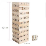 KAYU Stako Wooden Game 54 Beams 4 Dice Toys Stacking Blocks Large Stacking Blocks Toys For Kids