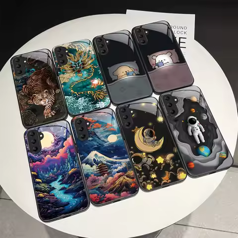 Tiger Dragon For Samsung A14 A24 A34 A54 M14 M15 M16 M35 M54 M55 M56 M55S C55 M34 5G Tempered Glass 