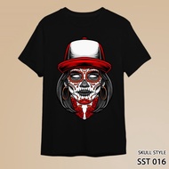 T-shirt Men Women Adults And Children Cotton Combed Short Sleeve Skull Style SST 016-018