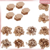 [LzdyqmyfaMY] 00/200 Pieces Hexagon Shapes MDF Cutouts Wood Wooden Embellishments Shapes for DIY Cra