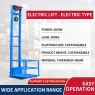 500KG/1000KG Electric lift Small electric hydraulic lift freight elevator guide rail type simple war