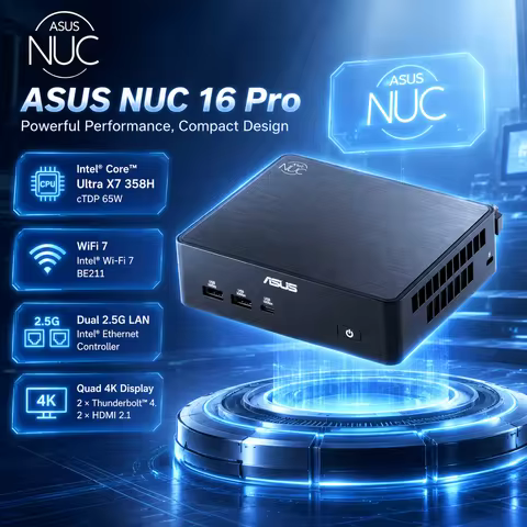 ASUS NUC16 Pro Ultra X7 358H Mini PC 32GB LPDDR5X 1TB SSD Intel Arc B390 WiFi7 Dual 2.5G LAN AI Desk
