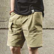New Store Opening Modern Overalls American Retro Solid Color Big Pocket P37 Overalls Shorts Ami Khak