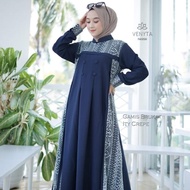 gamis Isabella mix brukat / gamis polos kombinasi brukat