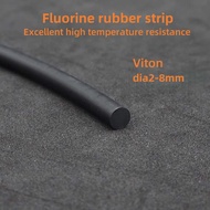 dia2-8mm Fluorine rubber strip, black O-shaped fluorine rubber strip, sealing round strip1/2/3/4/5/7