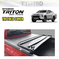 HC-CARGO Mitsubishi Triton 2019 - 2022 Tri-Fold Cover FLAT CANVAS SOFT LID CANVAS NO ROLL BAR  USAGE