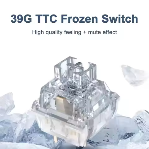 TTC Frozen Silent Switch V2 Mechanical Keyboard Mute Linear Switches 39 gf 3 Pins RGB Transparent Fa