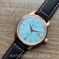 WMNP Seiko Mod Presage Automatic Vintage Sky Blue Rose Gold Body Dial movement 4R35B