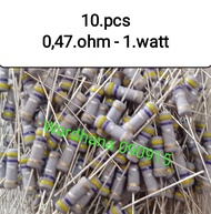 (10.pcs) Resistor 0,47 ohm 1 watt Resistor 1 watt 0,47 ohm