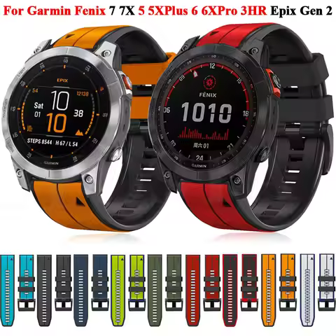 22 26mm Silicone QuickFit Watchband Straps For Garmin Fenix 7 7X 5 5X Plus 6 6X Pro MK1 Epix Pro Gen