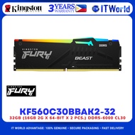 Kingston FURY KF560C30BBAK2-32 DDR5 RAM 32GB 2x16GB 6000MHz Desktop RAM Kit itw