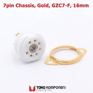 Tube socket 7 pin chassis 16mm gold Tube socket 6J1 6X4 6Z4 EZ90