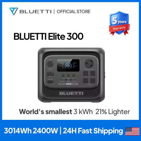 BLUETTI Elite 300 Portable Power Station 3014Wh 2400W Solar Generator For Home Backup RV Camping Out