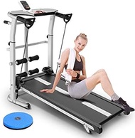 Wqf-pbj Pink Treadmill Foldable Manual Running Training Sports Multifunctional Mute Fitness Equipment 3 in 1 Twisting Waist Machine