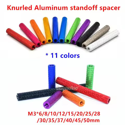10pcs/lot aluminum standoffs M3 Colourful round aluminum knurled spacer standoff studs M3x6/8/10/15/