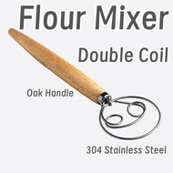Stainless Steel Flour Mixer Double Coil Flour Mixer Dough Whisk for Hand Mixer Manual dough mixer