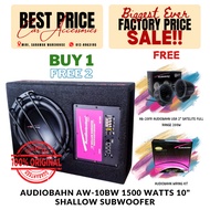 AUDIOBAHN AW-10BW 1500 WATTS 10" Shallow Subwoofer Original