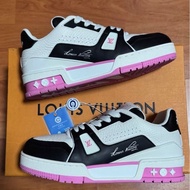 Lv Trainer粉色 路易威登低幫黑粉熊貓板鞋 女款 35碼