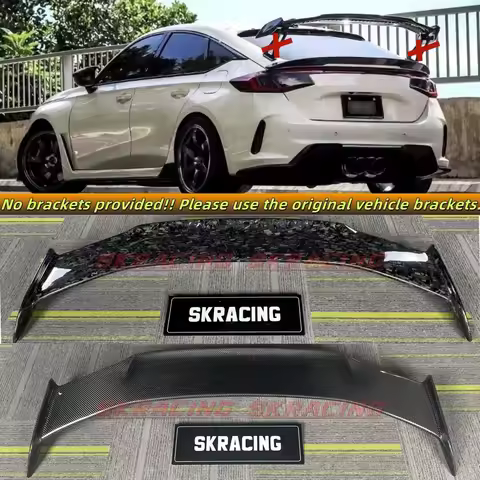 Carbon Fiber/Gloss Balck Rear Spoiler Wing For Honda Civic Hatchback FL5 Type-R