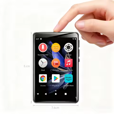 Famue 2.83inch Mini MP4 Player Android 10 WiFi Bluetooth Smart MP3 Player Pocket Music Device Google
