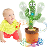 TWiyo The Dancing And Talking Cactus - Rechargeable USB Cable, Repeating It In English With Over 120 Songs - The Perfect Plush Toy For Babies And Children (USB Cable)