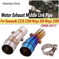 Slip On for Kawasaki Z250 Z300 2008 2017 Ninja 300 2013 2017 Ninja 250R 2008 2012 Motorcycle Full Exhaust System Mid link Pipe