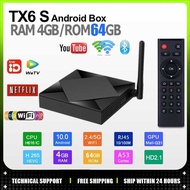 TX6s Smart TV Box ใหม่สุด แรงจริง Rom 64GB Tx6s Android 10 ram 4 rom 64 Wifi 2.4 และ 5G มีบูลทูธ CPU Allwinner H616 ตัวใหม่ล่าสุด ติดตั้งแอพพร้อมใช้งาน ดูฟรี ไม่มีรายเดือน