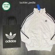 Jaket adidas tracktop putih & hitam