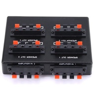 SP-24 Mini 2-IN-4-OUT Stereo Audio Selector Amplifier Switcher Box Speaker Splitter Durable Easy Ins