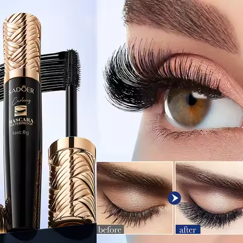 5D Waterproof Mascara Lengthens Eyelashes Extension Black Silk Fiber Mascara Female Makeup Cosmetic 