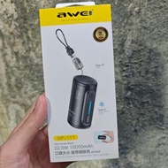 AWEI - WP-117 香港行貨 黑色 【3C認證】10000 MAH 口袋大細 自帶線快充移動電源