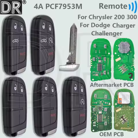 DR 4A PCF7953M M3M-40821302 433MHz Smart Car Remote Key 68155686AA/AB/AC For Chrysler 200 300 Dodge 