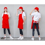 MERAH <apron>apron barista / barista apron / chef apron / plain red apron