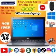 (Refurbished) Acer laptop C720 Windows 10 4GB RAM 16GB SSD  laptop murah refurbished gaming laptop||