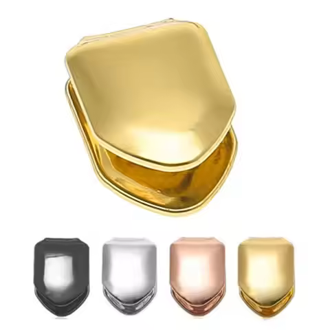 Hot Unisex Rock Trendy Solid Grillz Grill Teeth Mold Kit Gold Teeth Set Single Tooth Caps