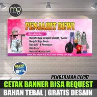 Spanduk penjahit - banner jasa jahit - sepanduk vermak  dengan Desain yang Bisa Request dan Custom Sesuai Keinginan - Bahan Tebal dan kuat