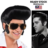 (Ready Stock) European and American Rock Elvis Presley Wig for Cosplay Performance Dance Concert Ret