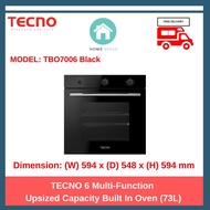 TECNO 73L 6 Multi-Function Built-In Oven, TBO-7006 (Black)