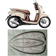 Stiker Striping Motor Scoopy Stylish 2015 2016  CREAM Sticker Lis Body Standar COD