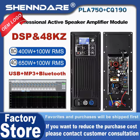 shennDare PLA750+CQ190 Active Speaker Amplifier Module with DSP 400W+100W 2-Channel DJ Subwoofer Pow