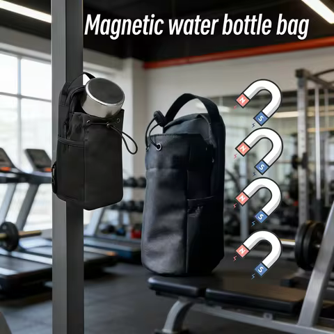 Magnetic Gym Bag Large Capacity Magnetic Carrier Bag With Phone Pocket Portable Gym Water Bottle Pou