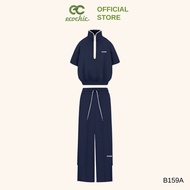 Set Bộ ISA ECOCHIC SET Áo Cổ Cao Tay Lửng Quần Dài Khóa Kéo Xẻ Tà Chất Liệu Ecozy Cao Cấp Chính Hãng