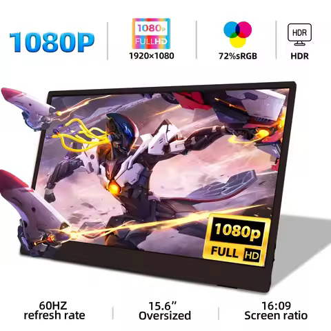 ZSUS 15.6-Inch 1920*1080 Portable Monitor 1080P For Laptop XBox PS4/ 5 Switch Cell Phone PC Extensio