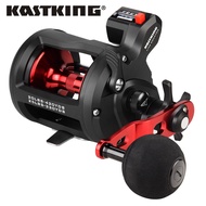 KastKing ReKon Line Counter Trolling Fishing Reel Round Baitcasting Reel 3+1 BBS Drum Reel