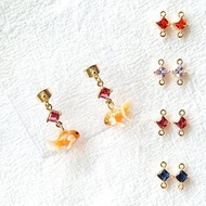 小金魚寶石耳環/耳夾 抗過敏醫療鋼