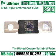 New Littelfuse 70Vdc 350Amp MEGA Fuse 0998350.UX-2M8 High Performance Bolt-down Fuse 0998350 M8 Hole