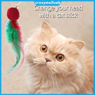 10Pcs Replacement Cat Feather Toys with Bell Natural Feather Refills Cat Teaser Toy for Indoor Cat E