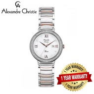 [Official Warranty] Alexandre Christie 2698LDBTRMS Women's Silver Dial Stainless Steel Strap Watch