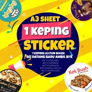 A3 PRINT & CUT Sticker Labels / Sticker Goodies Kahwin / Sticker Product / Sticker Murah
